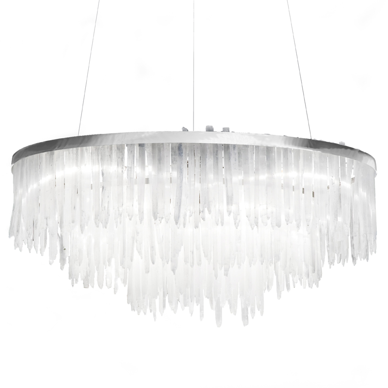 Люстра LAMP SELENITE Прозрачный белый Хром Люстра LAMP SELENITE Прозрачный белый Хром в Челябинске | Loft Concept
