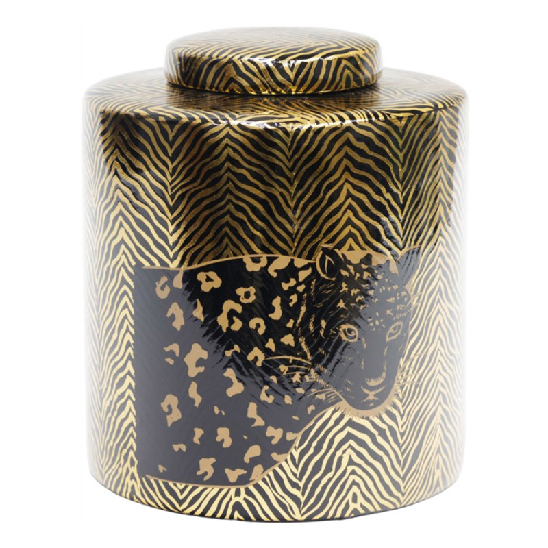 Ваза Leopard Vase black and gold 25 Черный Золотой Ваза Leopard Vase black and gold 25 Черный Золотой в Челябинске | Loft Concept