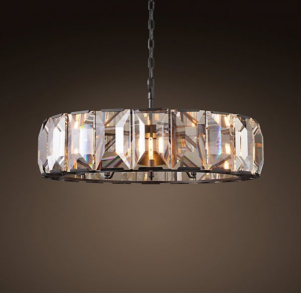Люстра RH Harlow Crystal Round Chandelier 10 Черный в Челябинске | Loft Concept 