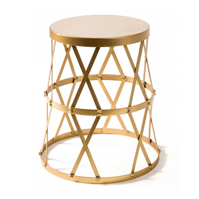 Приставной стол Metal Round Drum матовое золото Приставной стол Metal Round Drum матовое золото в Челябинске | Loft Concept