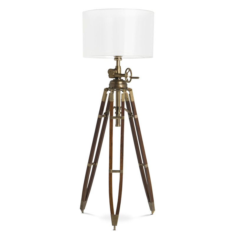 Торшер Eichholtz Floor Lamp Royal Marine Cream Кремовый Коричневый Латунь Античная полированная Торшер Eichholtz Floor Lamp Royal Marine Cream Кремовый Коричневый Латунь Античная полированная в Челябинске | Loft Concept