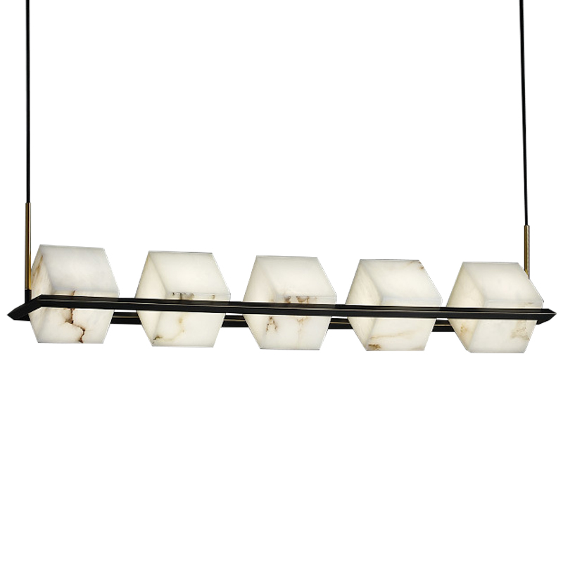 Люстра Marble Cubes Modern Light Chandelier 5 плафонов Черный Белый Мрамор Bianco Латунь Люстра Marble Cubes Modern Light Chandelier 5 плафонов Черный Белый Мрамор Bianco Латунь в Челябинске | Loft Concept