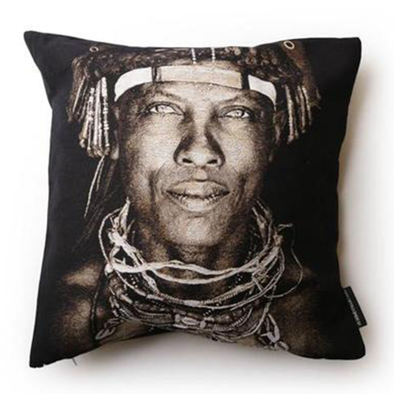 Декоративная Подушка Ovakaona Tribe Angola Черный Серый Декоративная Подушка Ovakaona Tribe Angola Черный Серый в Челябинске | Loft Concept