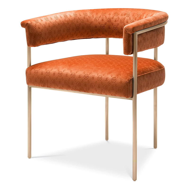 Стул Philipp Plein Dining Chair Monogram Оранжевый Оранжевый Золотой Стул Philipp Plein Dining Chair Monogram Оранжевый Оранжевый Золотой в Челябинске | Loft Concept