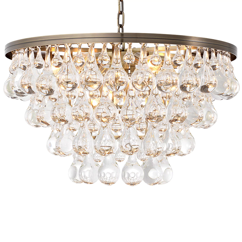 Люстра Eichholtz Chandelier Bolzano Brass Латунь Прозрачное Стекло Люстра Eichholtz Chandelier Bolzano Brass Латунь Прозрачное Стекло в Челябинске | Loft Concept