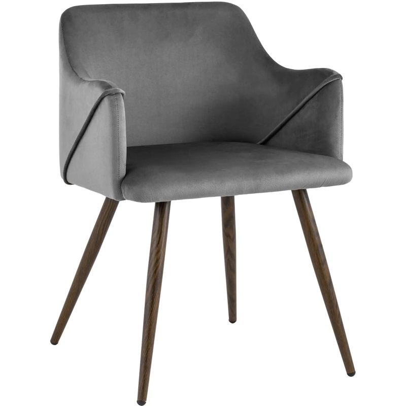 Стул Monarch Chair Серый Велюр Серый Коричневый Стул Monarch Chair Серый Велюр Серый Коричневый в Челябинске | Loft Concept