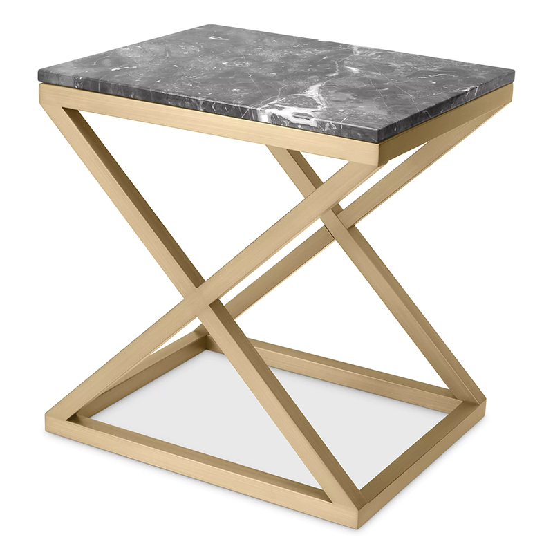 Приставной стол Eichholtz Side Table Criss Cross Латунь Серый Приставной стол Eichholtz Side Table Criss Cross Латунь Серый в Челябинске | Loft Concept