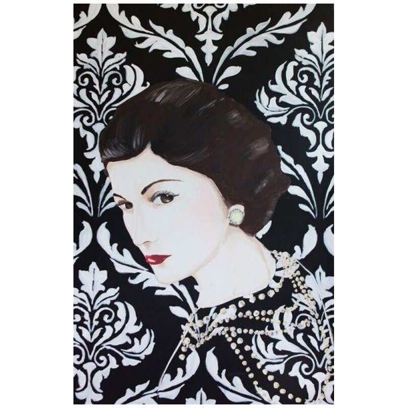 Картина “Coco Chanel with Damask Wallpaper” Мульти Картина “Coco Chanel with Damask Wallpaper” Мульти в Челябинске | Loft Concept