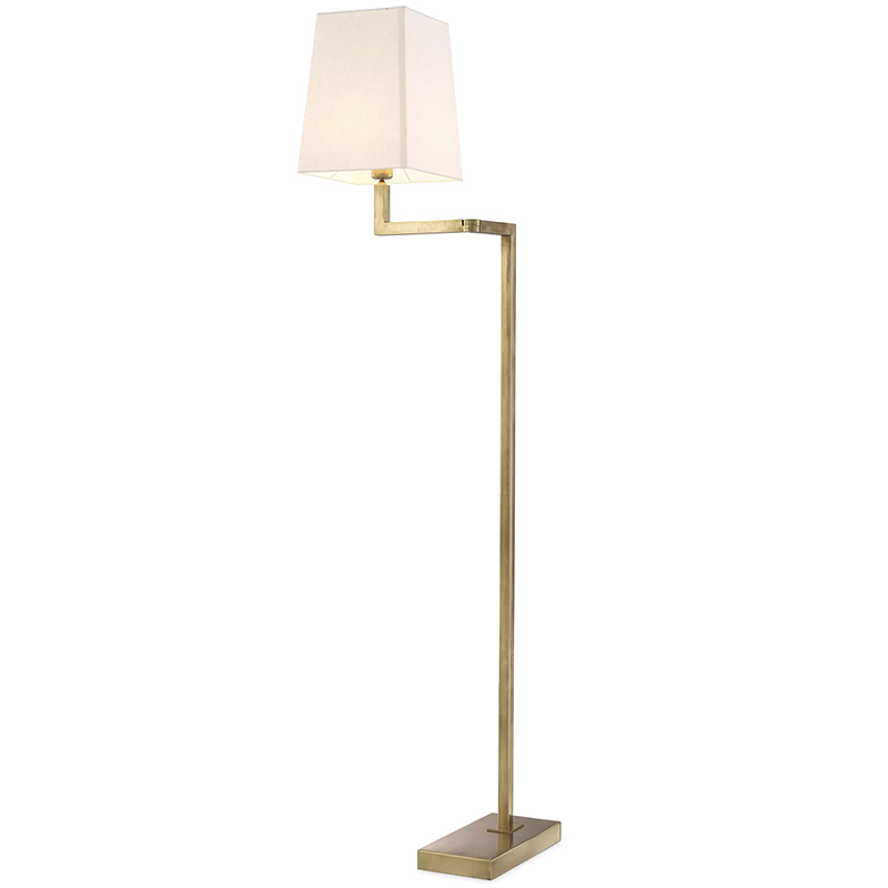 Торшер Eichholtz Floor Lamp Cambell Brass Латунь Винтажная латунь Белый Торшер Eichholtz Floor Lamp Cambell Brass Латунь Винтажная латунь Белый в Челябинске | Loft Concept