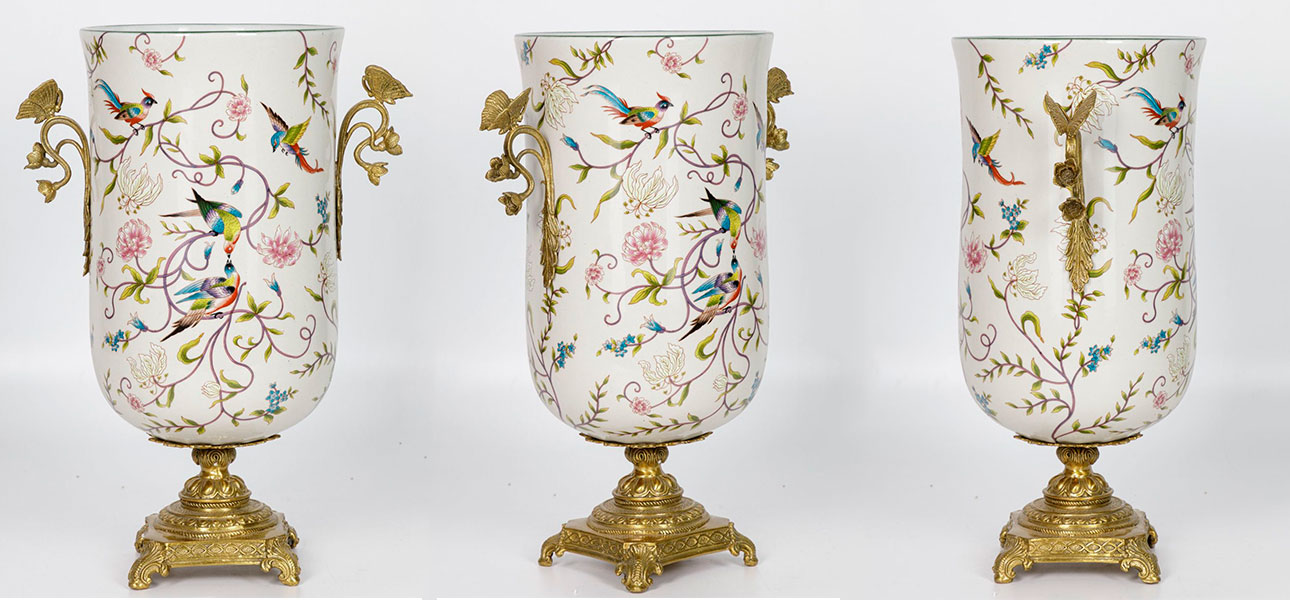 Ваза фарфоровая с бабочками на ручках Butterflies & Birds - фото