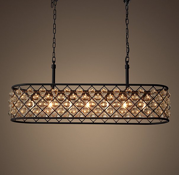 Люстра RH Spencer Rectangular Chandelier 100 Черный Люстра RH Spencer Rectangular Chandelier 100 Черный в Челябинске | Loft Concept