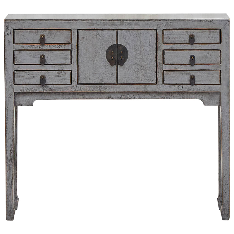 Серая Консоль в Китайском Стиле из сосны Grey Console Chinese Серый Серая Консоль в Китайском Стиле из сосны Grey Console Chinese Серый в Челябинске | Loft Concept