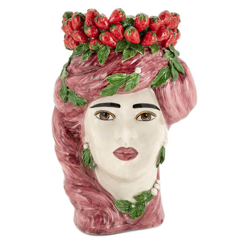 Ваза VASE STRAWBERRIES HEAD LADY BIG Red Бургундский красный в Челябинске | Loft Concept 