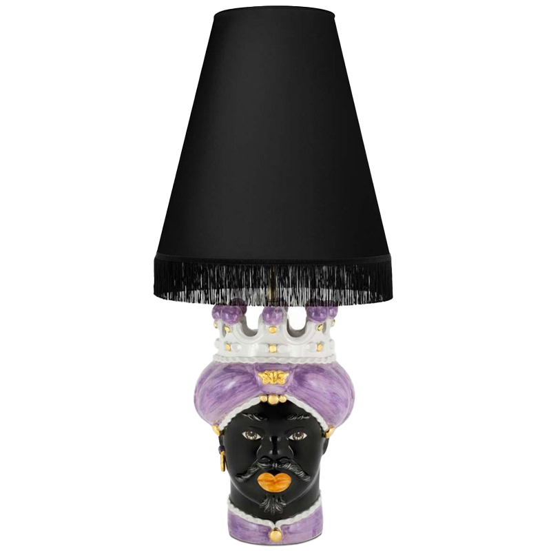 Настольная лампа Table Lamp Moro Man Medium New Violet and Black Черный Сиреневый Белый Золотой в Челябинске | Loft Concept 