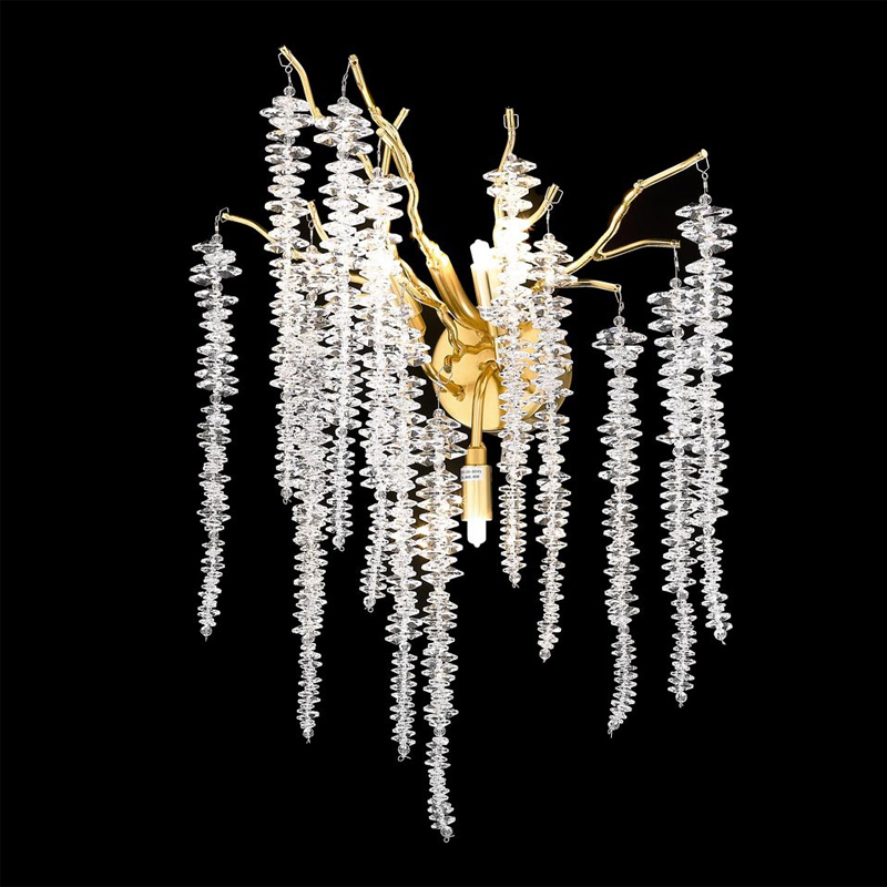 Хрустальный Бра Leaves Gold Золотой Хрустальный Бра Leaves Gold Золотой в Челябинске | Loft Concept