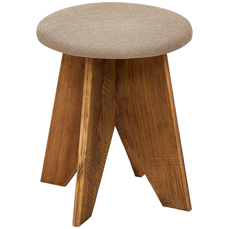 Пуф деревянный круглый Aime Wood Round Pouf Бежево-серый Древесина Пуф деревянный круглый Aime Wood Round Pouf Бежево-серый Древесина в Челябинске | Loft Concept