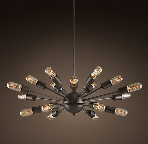 Люстра Loft Industrial Sputnik Chandelier Elliptical Черный в Челябинске | Loft Concept 