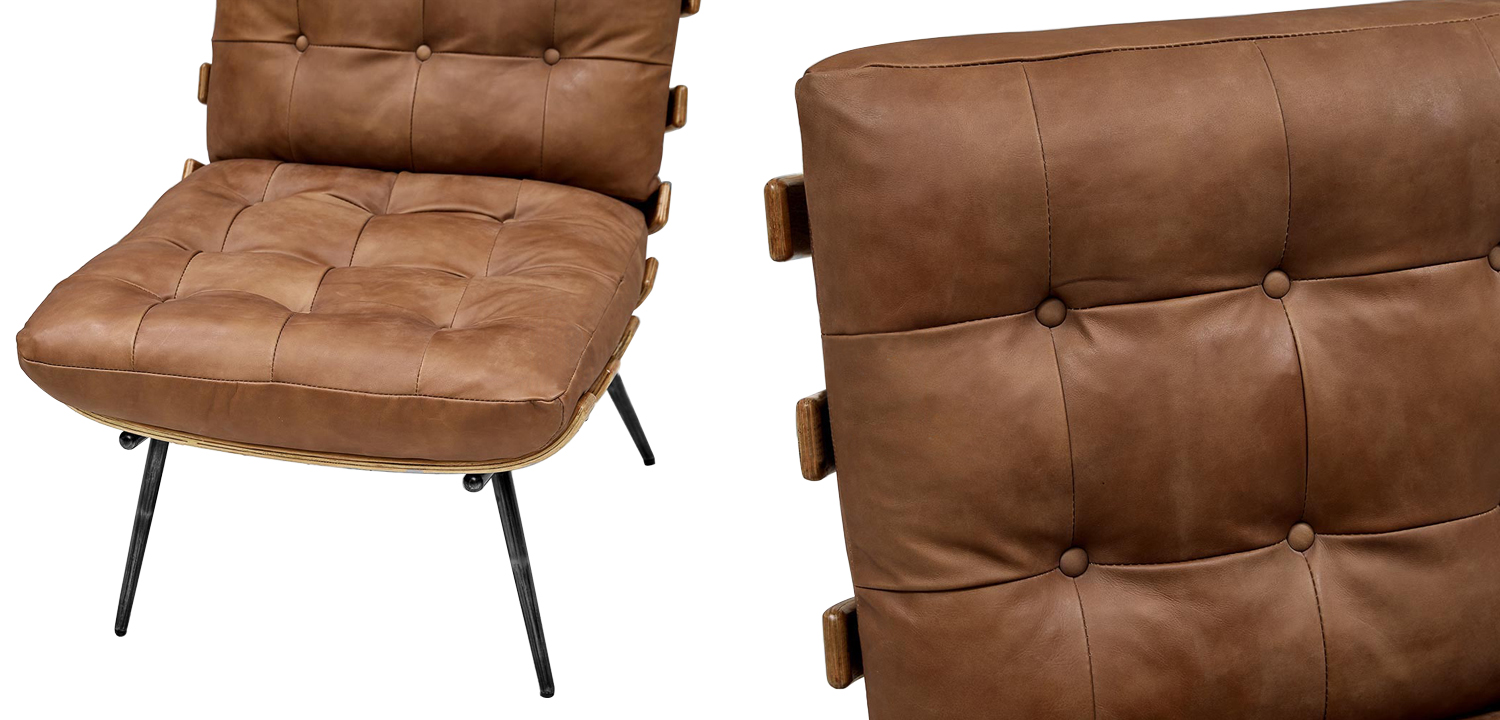 Кресло Philbert Chair brown leather - фото №1