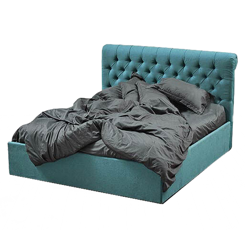 Кровать Turquoise Capitone Bed Бирюзовый Кровать Turquoise Capitone Bed Бирюзовый в Челябинске | Loft Concept