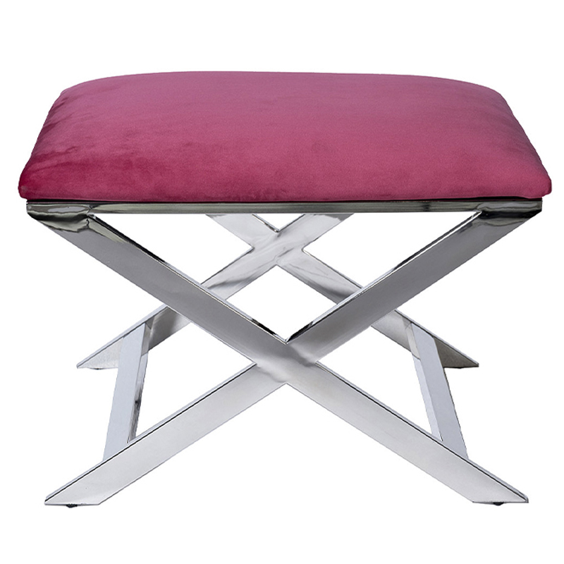 Пуф Puf Pink Velor Хром Розовый Пуф Puf Pink Velor Хром Розовый в Челябинске | Loft Concept