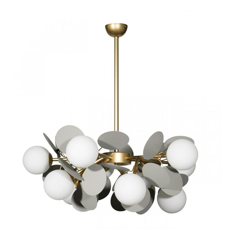 Люстра MATISSE Chandelier Gray 10 ламп Серый Золотой Белый Люстра MATISSE Chandelier Gray 10 ламп Серый Золотой Белый в Челябинске | Loft Concept