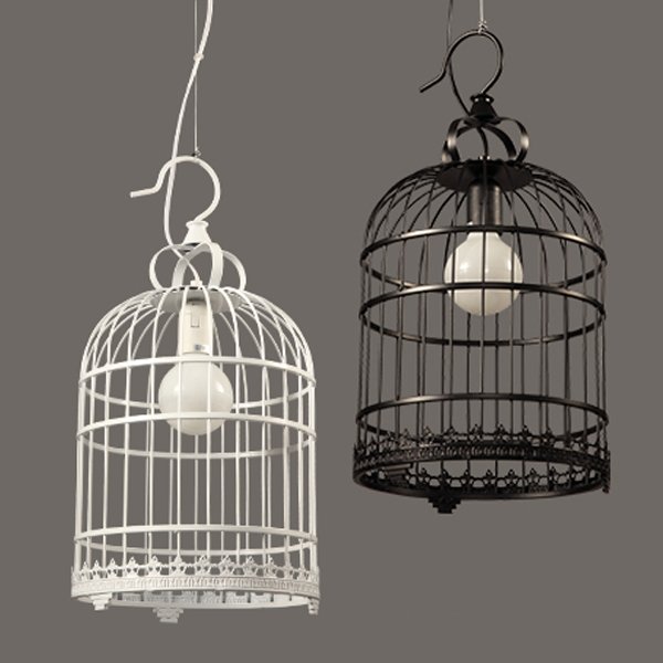 Подвесной светильник Bird Cage Белый Черный Подвесной светильник Bird Cage Белый Черный в Челябинске | Loft Concept