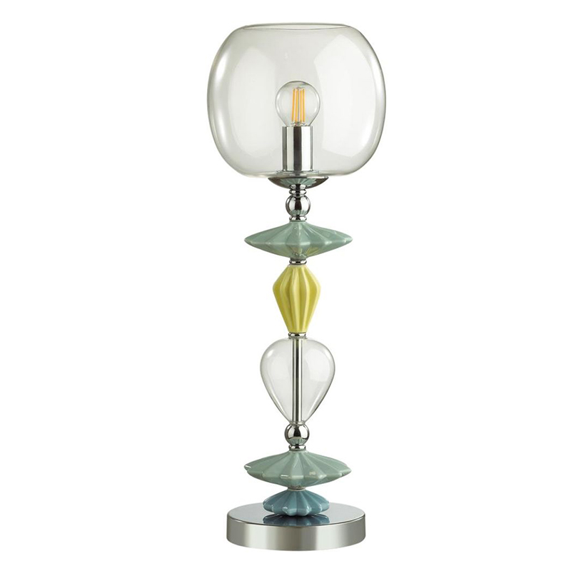 Настольная лампа Iris Glass Table lamp Candy chrome Прозрачный (Transparent) Желтый Зеленый Хром Голубой Настольная лампа Iris Glass Table lamp Candy chrome Прозрачный (Transparent) Желтый Зеленый Хром Голубой в Челябинске | Loft Concept