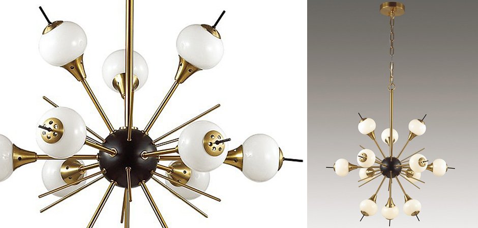 White Glass Globes Sputnik Chandelier White Glass Globes Sputnik Chandelier - Loft-Concept в Челябинске