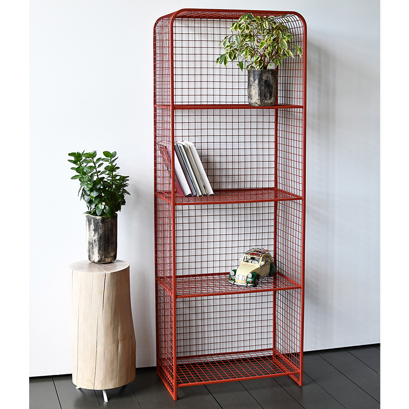Стеллаж Weir Industrial Metal Rust Rack Красный Стеллаж Weir Industrial Metal Rust Rack Красный в Челябинске | Loft Concept