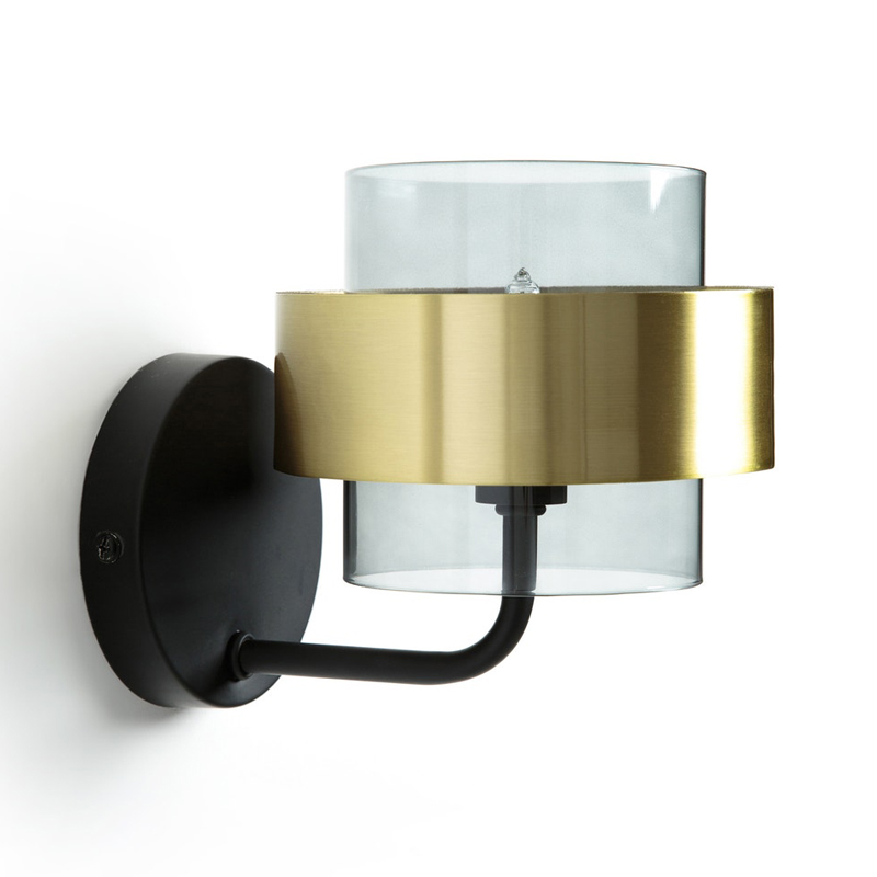Бра Truvor Sconce Стекло Смок Латунь Черный Бра Truvor Sconce Стекло Смок Латунь Черный в Челябинске | Loft Concept