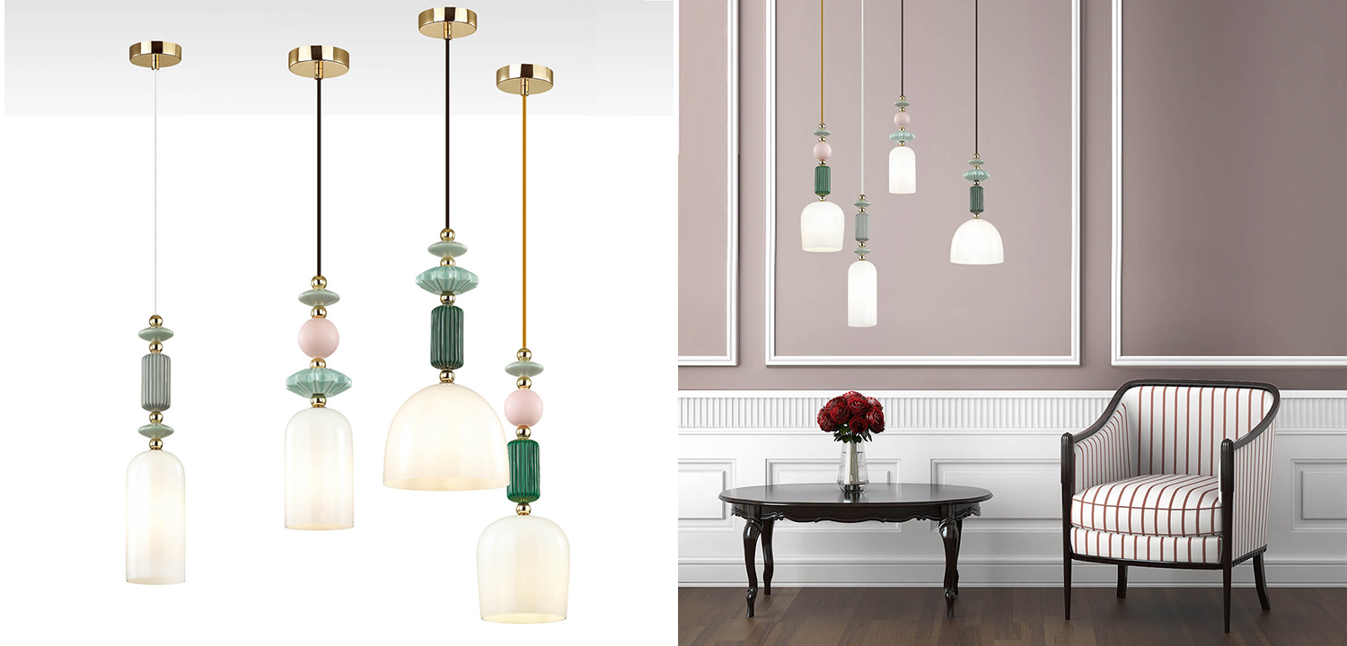 Подвесной светильник Iris hanging lamp green - фото №1