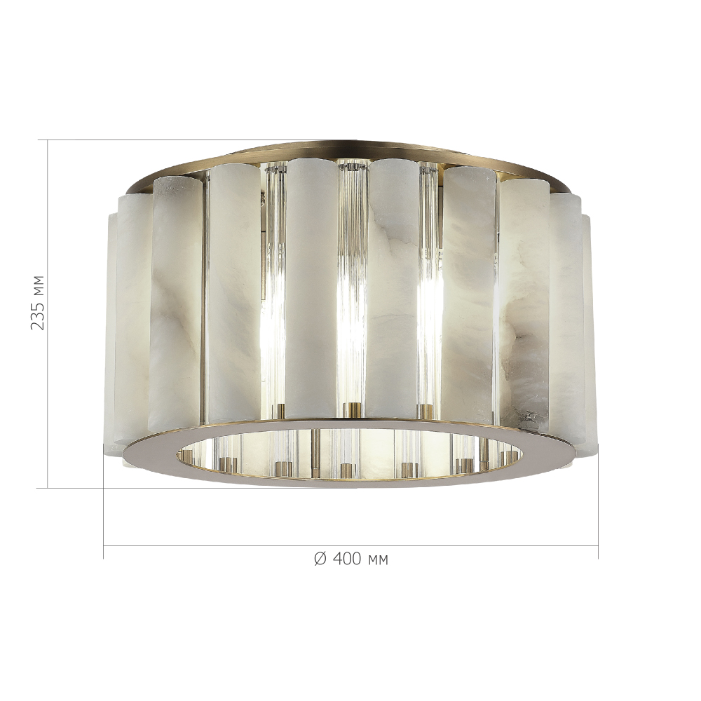Потолочный светильник из стекла и премиального алебастра Ravishment в Челябинске