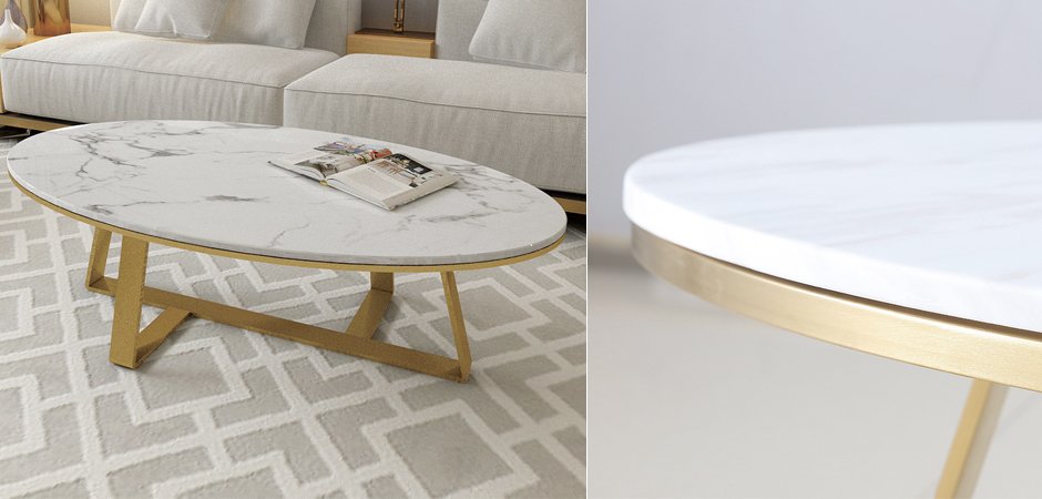 Кофейный стол Marble Oval Table Кофейный стол Marble Oval Table - Loft-Concept в Челябинске