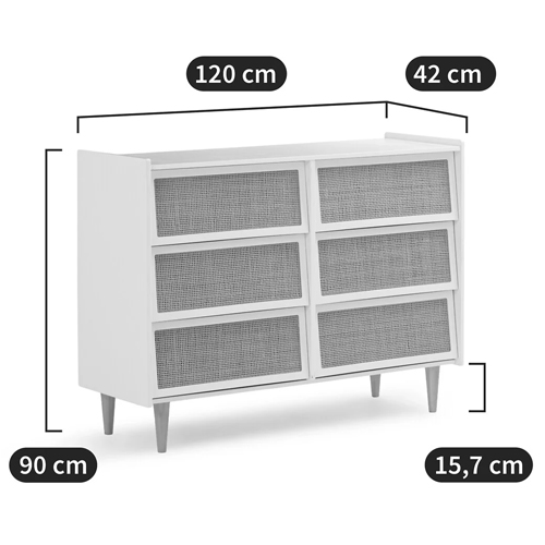 Комод с 6-ю ящиками из плетеного ротанга Remi Green Wicker Furniture Комод с 6-ю ящиками из плетеного ротанга Remi Green Wicker Furniture в Челябинске