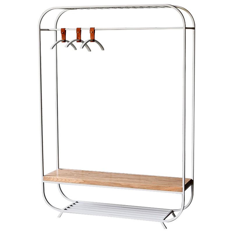 Рейл Jethro Industrial Metal Rust Clothes Rail Белый Светлый дуб Рейл Jethro Industrial Metal Rust Clothes Rail Белый Светлый дуб в Челябинске | Loft Concept