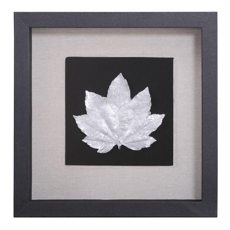 Панно Cassian Curled Maple Leaf Черный Серебряный Панно Cassian Curled Maple Leaf Черный Серебряный в Челябинске | Loft Concept
