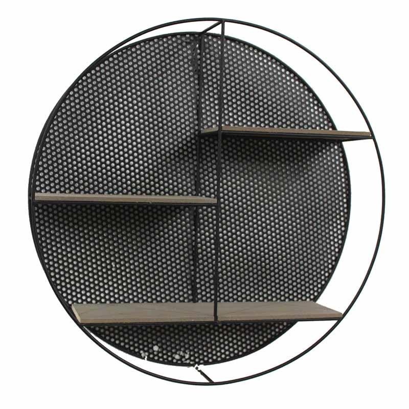 Полка Perforation Loft Circle Shelf Бежево-серый Черный Полка Perforation Loft Circle Shelf Бежево-серый Черный в Челябинске | Loft Concept