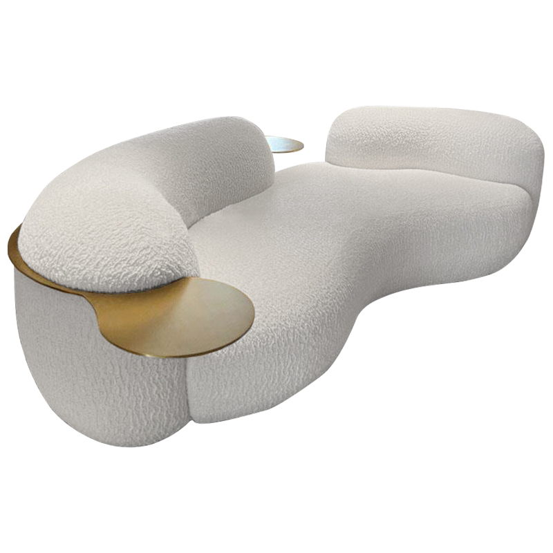 Диван Lammert White Boucle Sofa Белый Латунь Диван Lammert White Boucle Sofa Белый Латунь в Челябинске | Loft Concept