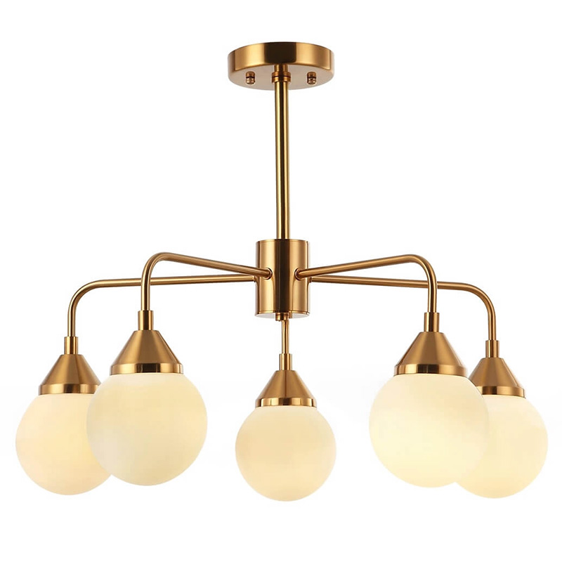 Люстра Phainon Gold Chandelier 5 Золотой Белый Люстра Phainon Gold Chandelier 5 Золотой Белый в Челябинске | Loft Concept