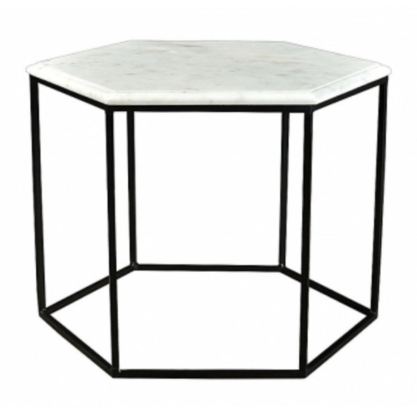 Кофейный столик Hexagon White Marble Белый Мрамор Bianco Черный матовый Кофейный столик Hexagon White Marble Белый Мрамор Bianco Черный матовый в Челябинске | Loft Concept