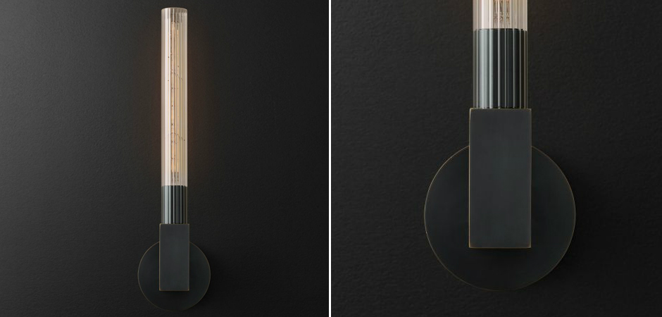 Бра RH CANNELLE wall lamp SINGLE Sconces Black Бра RH CANNELLE wall lamp SINGLE Sconces Black - Loft-Concept в Челябинске