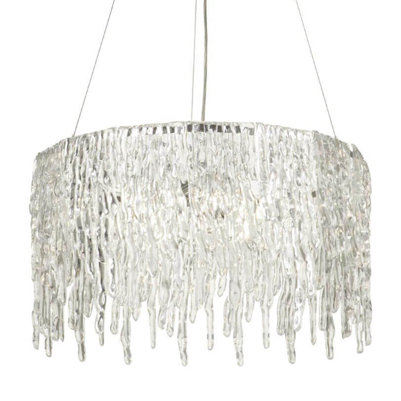 Люстра Cold Heart Silver Single Tier Chandelier Хром Прозрачное Стекло Люстра Cold Heart Silver Single Tier Chandelier Хром Прозрачное Стекло в Челябинске | Loft Concept