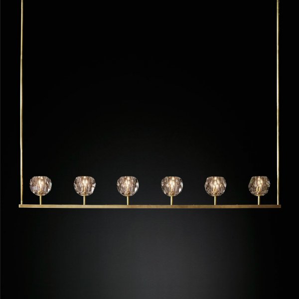 Люстра RH Boule De Cristal Linear Chandelier 6 Прозрачный Люстра RH Boule De Cristal Linear Chandelier 6 Прозрачный в Челябинске | Loft Concept