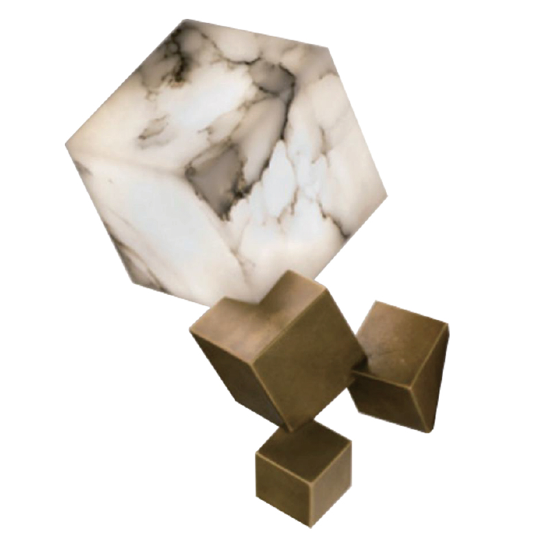 Бра Marble Cube Wall lamp Белый Мрамор Bianco Медь в Челябинске | Loft Concept 
