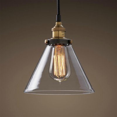 Подвесной светильник Loft Clear Glass Wide Cloche Черный Подвесной светильник Loft Clear Glass Wide Cloche Черный в Челябинске | Loft Concept