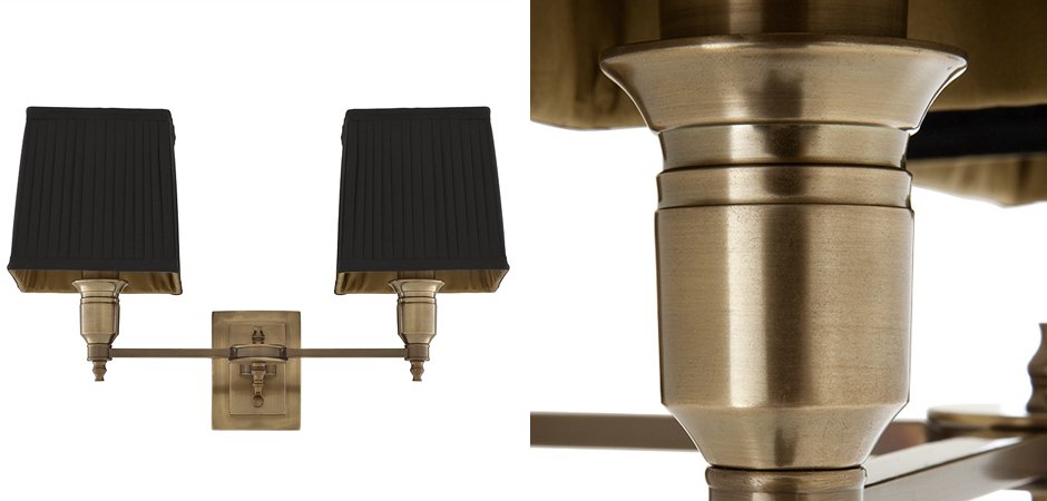 Бра Wall Lamp Lexington Double Brass+Black Бра Wall Lamp Lexington Double Brass+Black - Loft-Concept в Челябинске