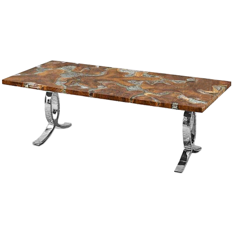Обеденный стол Bradan Table Коричневый Хром Обеденный стол Bradan Table Коричневый Хром в Челябинске | Loft Concept