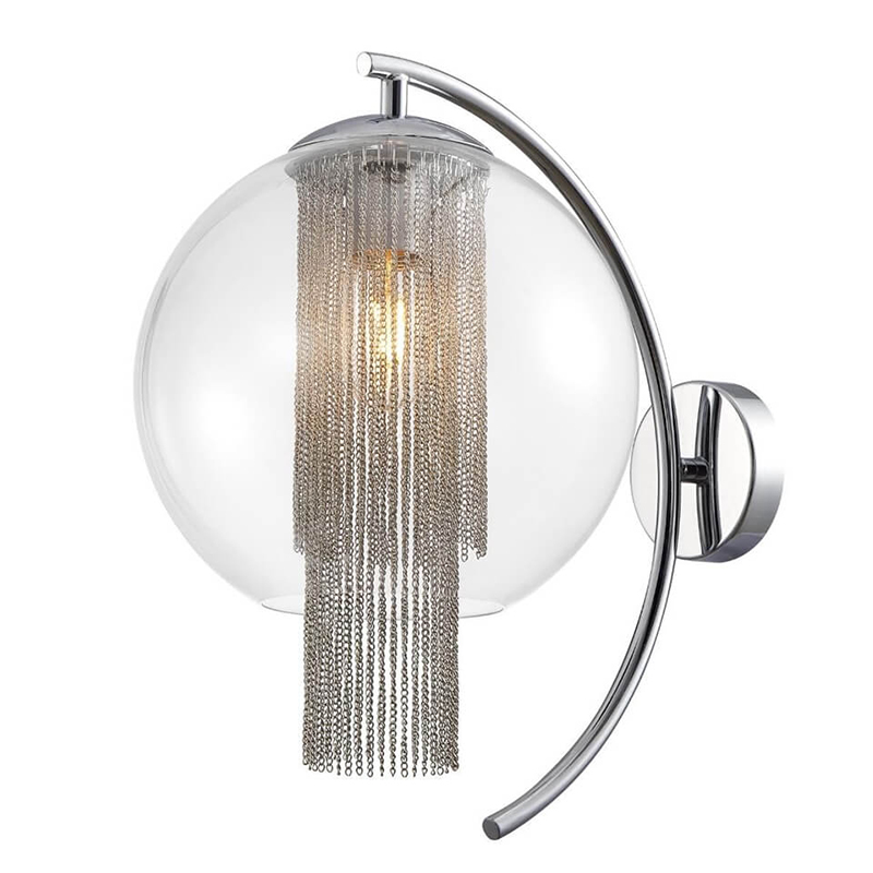 Бра Cascade Chains Wall Lamp Прозрачное Стекло Хром Серебряный Бра Cascade Chains Wall Lamp Прозрачное Стекло Хром Серебряный в Челябинске | Loft Concept