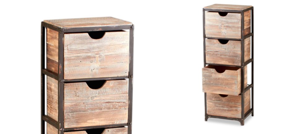 Тумба в винтажном стиле Industrial Metal Rust Tall Storage Shelf Тумба в винтажном стиле Industrial Metal Rust Tall Storage Shelf - Loft-Concept в Челябинске