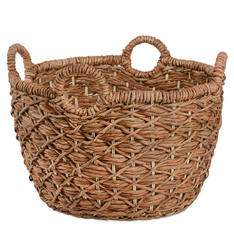 Корзина плетеная Wicker basket 4 handles Коричневый Корзина плетеная Wicker basket 4 handles Коричневый в Челябинске | Loft Concept